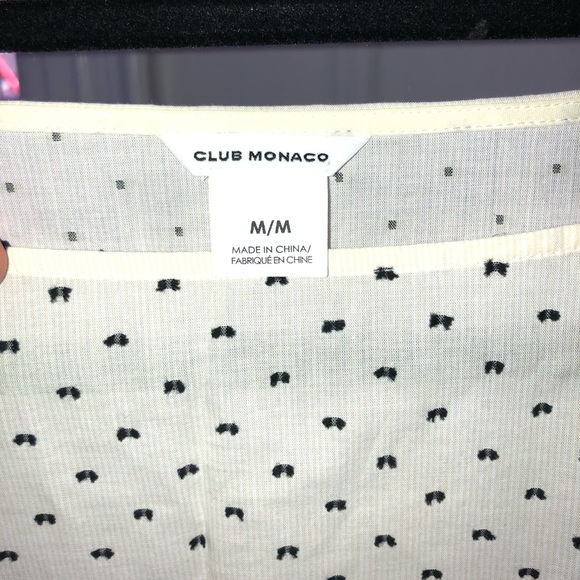 Club Monaco boat neck Swiss dot bell sleeve blouse - Picture 4 of 5